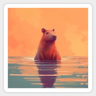 Darling Capybaras: Nature's Huggable Delights Sticker